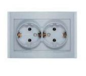 Розетка 2-м СП Бриллиант 16А IP20 с заземл. серебр. UNIVersal 7949780 Розетка 2-м СП Бриллиант 16А IP20 с заземл. серебр. UNIVersal 7949780