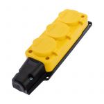 Розетка штепсельная трехместная влагозащищенная с заземл. 16А IP54 каучук желт. Rexant 111-126 Розетка штепсельная трехместная влагозащищенная с заземл. 16А IP54 каучук желт. Rexant 111-126