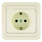 Розетка 1-м СП Mimoza 16А IP20 с заземл.керамика крем./крем. Makel 25008 Розетка 1-м СП Mimoza 16А IP20 с заземл.керамика крем./крем. Makel 25008