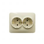 Розетка 2-м Karina Life с заземл. ПБТ крем. LEZARD 708-0300-127B Розетка 2-м Karina Life с заземл. ПБТ крем. LEZARD 708-0300-127B