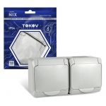 Розетка 2-м ОП Nix 16А IP54 250В с заземл. с крышкой сер. TOKOV ELECTRIC TKE-NX-R2Z-C06-IP54 Розетка 2-м ОП Nix 16А IP54 250В с заземл. с крышкой сер. TOKOV ELECTRIC TKE-NX-R2Z-C06-IP54