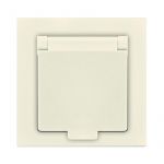 Розетка 1-м СП Афина 16А IP20 с заземл. с крышкой в сборе сл. кость (ivory) Universal A0029-I