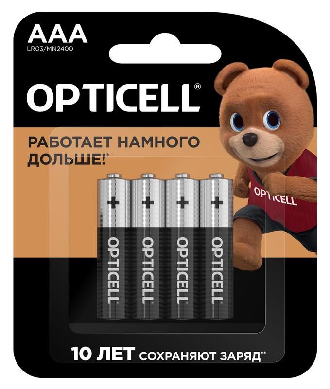 Элемент питания алкалиновый AAA/LR03 (блист. 4шт) Basic Opticell 5051002