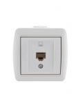 Розетка компьютерная 1-м ОП Nata RJ45 бел. LEZARD 710-0200-139