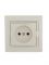 Розетка 1-м СП Mira 16А IP20 без заземл. со вставкой керамика крем. LEZARD 701-0303-121