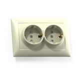 Розетка 2-м СП Селена РС16-372 16А IP20 с заземл. сл. кость Кунцево 8148 Розетка 2-м СП Селена РС16-372 16А IP20 с заземл. сл. кость Кунцево 8148