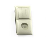 Блок СП БКВР-410 Селена (3-кл. выкл. + розетка) сл. кость Кунцево 8172 Блок СП БКВР-410 Селена (3-кл. выкл. + розетка) сл. кость Кунцево 8172