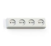 Розетка 4-м ОП Оптима РА16-402 16А IP20 с монтаж. пластиной сл. кость Кунцево 8050 Розетка 4-м ОП Оптима РА16-402 16А IP20 с монтаж. пластиной сл. кость Кунцево 8050