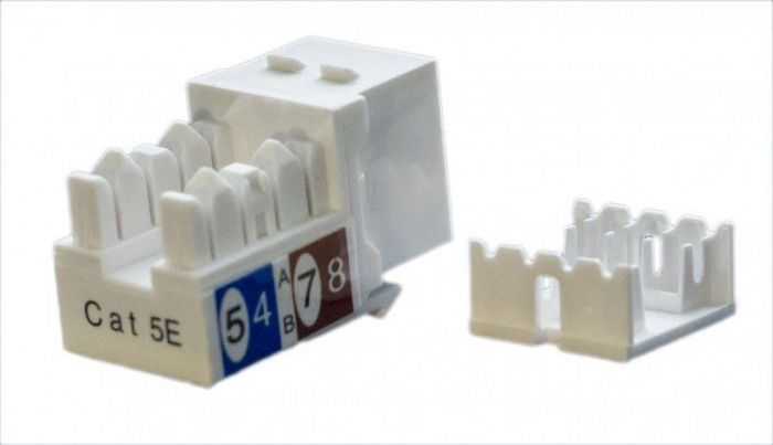 Вставка Keystone Jack RJ45 (8P8C) кат.5E KJ9-8P8C-C5e-90-WH бел. Hyperline 432595