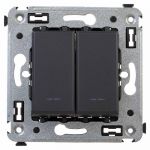 Выключатель 2-кл. СП Avanti "Черный матовый" DKC 4412104 Выключатель 2-кл. СП Avanti "Черный матовый" DKC 4412104