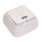 Выключатель 2-кл. ОП 10А IP20 с подсветкой бел. Makel 45123 Выключатель 2-кл. ОП 10А IP20 с подсветкой бел. Makel 45123