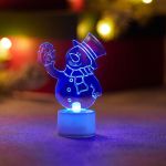 Фигура светодиодная "Снеговик с подарком 2D" 1LED RGB 0.1Вт IP20 на подставке элементы питания 3хAG13(LR44) (в компл.) Neon-Night 501-054