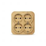 Розетка 4-м ОП 16А IP20 с заземл. сосна квадрат IONICH 1459 Розетка 4-м ОП 16А IP20 с заземл. сосна квадрат IONICH 1459