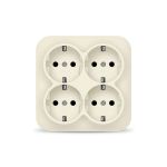 Розетка 4-м ОП 16А IP20 с заземл. сл. кость квадрат IONICH 1454 Розетка 4-м ОП 16А IP20 с заземл. сл. кость квадрат IONICH 1454