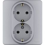Розетка Inspiria 16А 250В 2х2P+E немецк. стандарт алюм. Leg 673752
