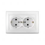 Розетка 2-м СП Севиль 16А IP20 с заземл. бел. UNIVersal С0128 Розетка 2-м СП Севиль 16А IP20 с заземл. бел. UNIVersal С0128
