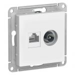 Розетка компьютерная + телевизионная 2-м AtlasDesign RJ45 кат.5E + TV механизм бел. SE ATN000189 Розетка компьютерная + телевизионная 2-м AtlasDesign RJ45 кат.5E + TV механизм бел. SE ATN000189