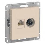 Розетка компьютерная + телевизионная 2-м AtlasDesign RJ45 кат.5E + TV механизм беж. SE ATN000289 Розетка компьютерная + телевизионная 2-м AtlasDesign RJ45 кат.5E + TV механизм беж. SE ATN000289