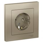 Розетка 1-м СП AtlasDesign 16А IP20 с заземл. защ. шторки в сборе шампань SE ATN000544 Розетка 1-м СП AtlasDesign 16А IP20 с заземл. защ. шторки в сборе шампань SE ATN000544