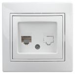 Розетка СП Plano 1-303-01 информационная RJ45 IP20 бел. Intro Б0027621 Розетка СП Plano 1-303-01 информационная RJ45 IP20 бел. Intro Б0027621