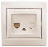 Розетка СП Plano 1-303-02 информационная RJ45 IP20 сл. кость Intro Б0027622 Розетка СП Plano 1-303-02 информационная RJ45 IP20 сл. кость Intro Б0027622