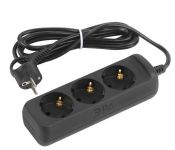 Удлинитель электрический UX-3e-3m-B с заземл. 3 розетки 3м ПВС 3х0.75кв.мм 10А черн. Эра Б0057722 Удлинитель электрический UX-3e-3m-B с заземл. 3 розетки 3м ПВС 3х0.75кв.мм 10А черн. Эра Б0057722