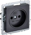 Розетка BRITE РС10-1-0-БрЧ 10А без заземл. без защ. шторок черн. IEK BR-R10-10-K02 Розетка BRITE РС10-1-0-БрЧ 10А без заземл. без защ. шторок черн. IEK BR-R10-10-K02