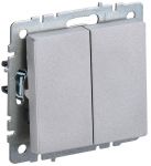 Выключатель 2-кл. СП BRITE ВС10-2-0-БрА 10А алюм. IEK BR-V20-0-10-K47 Выключатель 2-кл. СП BRITE ВС10-2-0-БрА 10А алюм. IEK BR-V20-0-10-K47