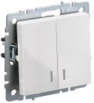 Выключатель 2-кл. СП BRITE ВС10-2-1-БрБ 10А с инд. бел. IEK BR-V20-1-10-K01 Выключатель 2-кл. СП BRITE ВС10-2-1-БрБ 10А с инд. бел. IEK BR-V20-1-10-K01