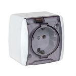 Розетка 1-м ОП Владивосток 16А IP54 с заземл. с прозр. крышкой бел. EKF EQR16-029-30-54-T Розетка 1-м ОП Владивосток 16А IP54 с заземл. с прозр. крышкой бел. EKF EQR16-029-30-54-T