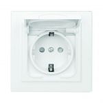 Розетка 1-м СП Минск 16А IP44 с заземл. защ. шторки с крышкой бел. EKF ERR16-029-100-44 Розетка 1-м СП Минск 16А IP44 с заземл. защ. шторки с крышкой бел. EKF ERR16-029-100-44