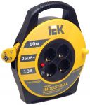 Удлинитель на катушке 4х10м с заземл. 10А IP20 Industrial УК10 3х1 термозащита IEK WKP14-10-04-10 Удлинитель на катушке 4х10м с заземл. 10А IP20 Industrial УК10 3х1 термозащита IEK WKP14-10-04-10